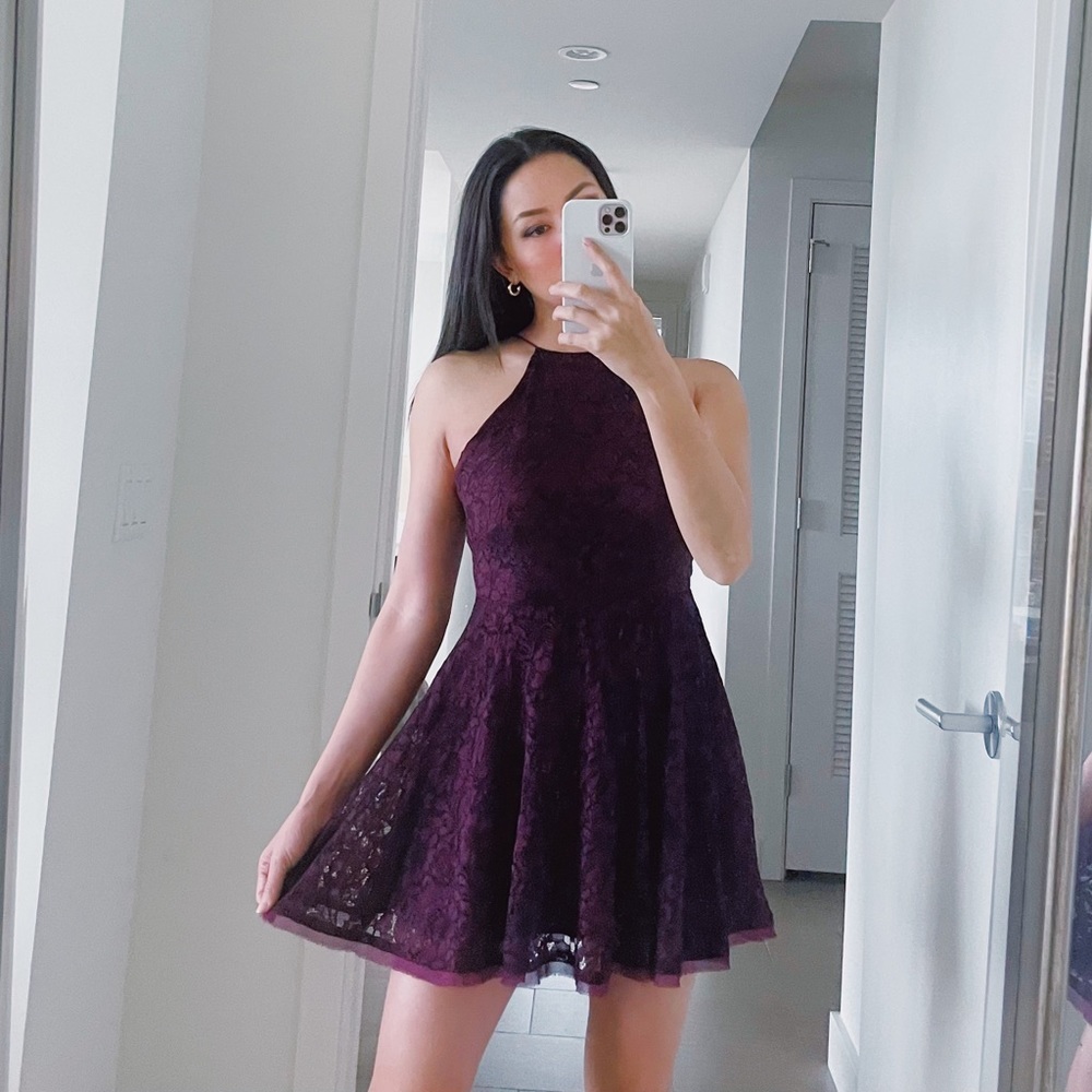 Lace Halter Mini Dress